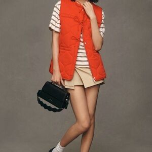 Anthropologie NWT Avec Les Filles Quilted Vest Color: Red Size: XS/S